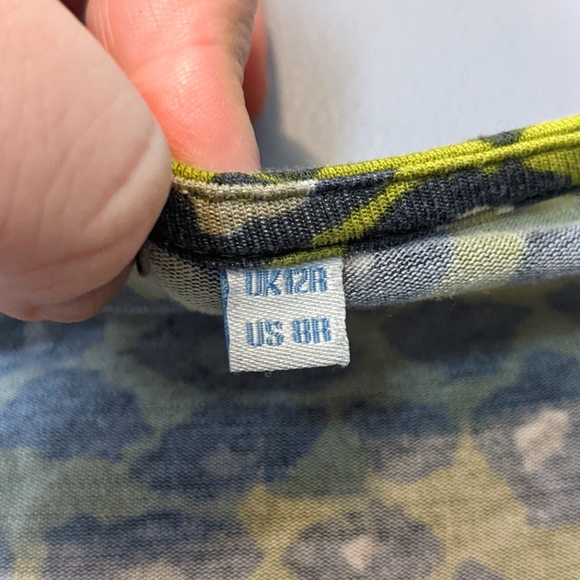 Boden Jersey Midi Dress Leopard Print Green Surplice Plunging Neckline Size 8R - Picture 7 of 8